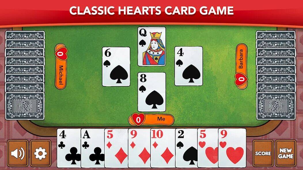 Скачать взломанную Hearts - Card Game Classic [Бесплатные покупки] MOD apk на Андроид
