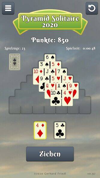 Скачать взломанную Pyramid Solitaire Kartenspiel [Бесплатные покупки] MOD apk на Андроид