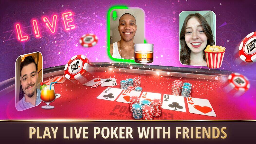 Скачать взломанную Poker Face: Texas Holdem Poker [Много денег] MOD apk на Андроид