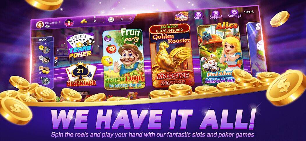 Скачать взломанную Happy Poker Slots [Много монет] MOD apk на Андроид
