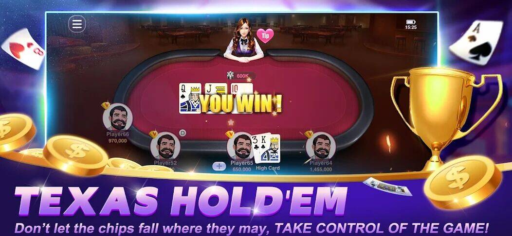 Скачать взломанную Happy Poker Slots [Много монет] MOD apk на Андроид