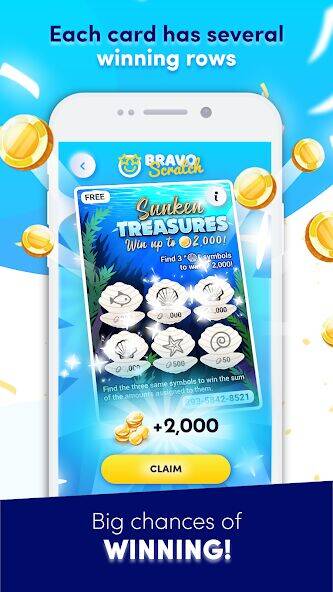 Скачать взломанную Bravoscratch, scratch games! [Много монет] MOD apk на Андроид
