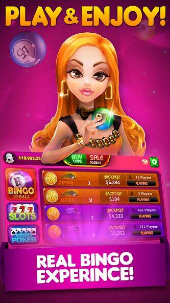 Скачать взломанную Bingo 90 Live: Vegas Slots [Много денег] MOD apk на Андроид