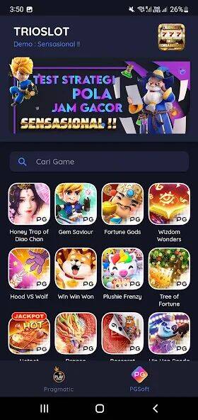 Скачать взломанную Trioslot Demo Sensasional [Много монет] MOD apk на Андроид