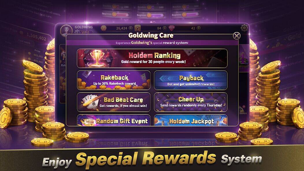 Скачать взломанную GoldWing Casino Global [Много денег] MOD apk на Андроид