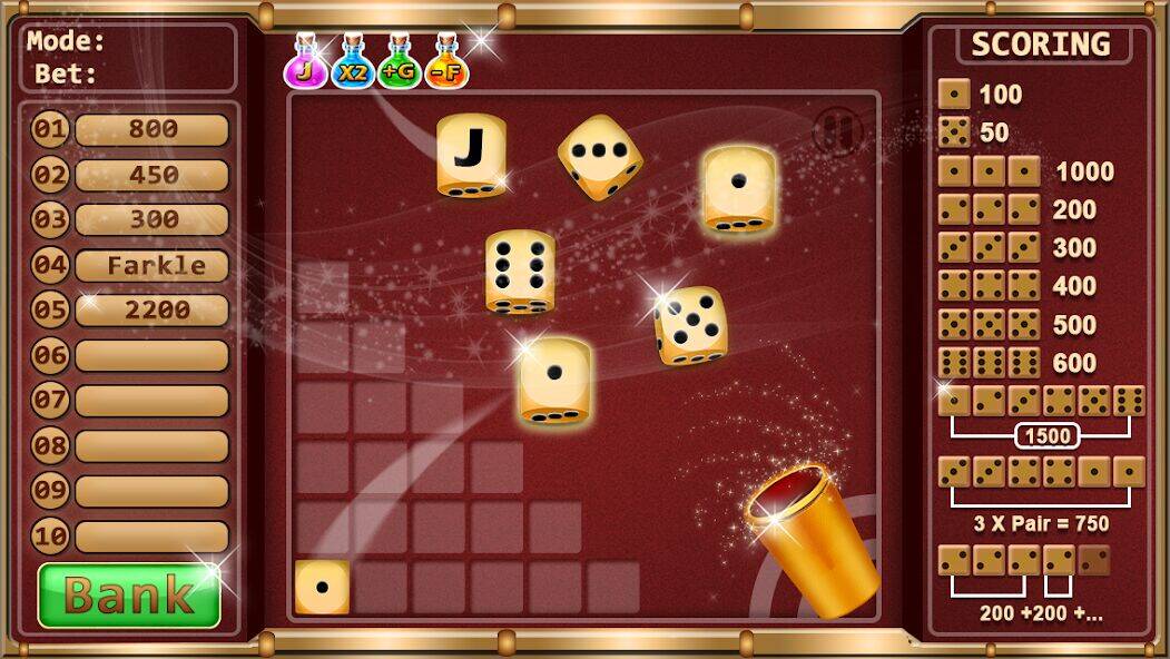 Скачать взломанную Farkle - Dice Game [Мод меню] MOD apk на Андроид