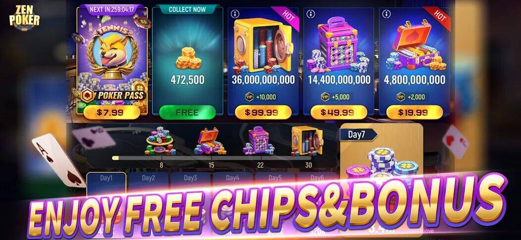 Скачать взломанную Zen Poker [Много денег] MOD apk на Андроид