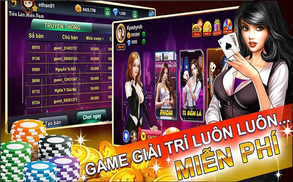 Скачать взломанную Tiến lên đếm lá online - tien  [Бесплатные покупки] MOD apk на Андроид