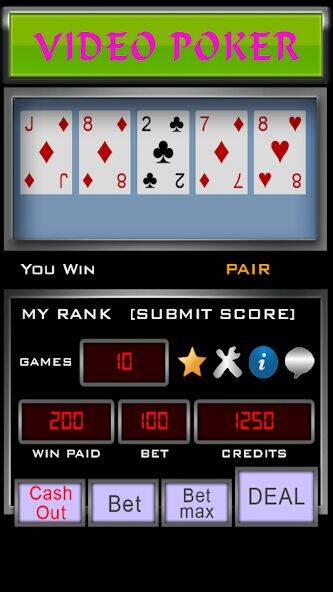 Скачать взломанную Video Poker [Бесплатные покупки] MOD apk на Андроид