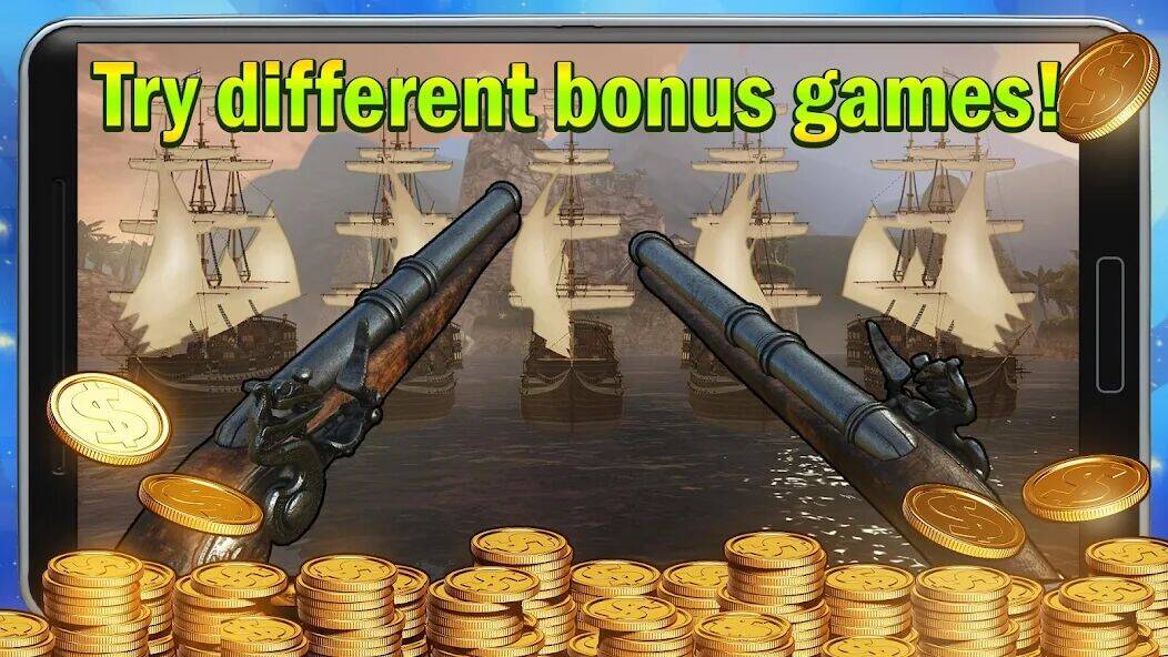 Скачать взломанную Pirate Slots: VR Slot Machine  [Много денег] MOD apk на Андроид
