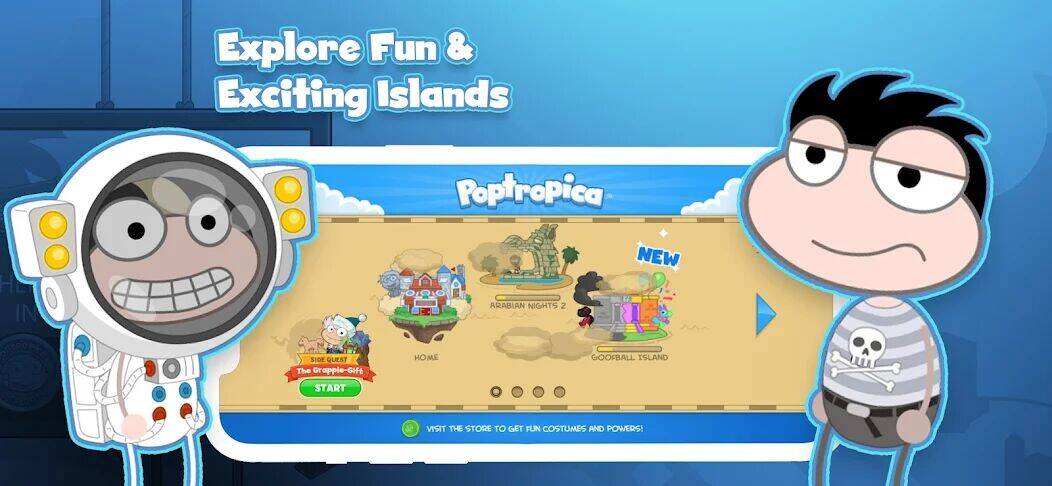 Скачать взломанную Poptropica: Fun Kids Adventure [Много денег] MOD apk на Андроид