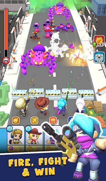 Скачать взломанную Hero War: Idle Defense [Бесплатные покупки] MOD apk на Андроид