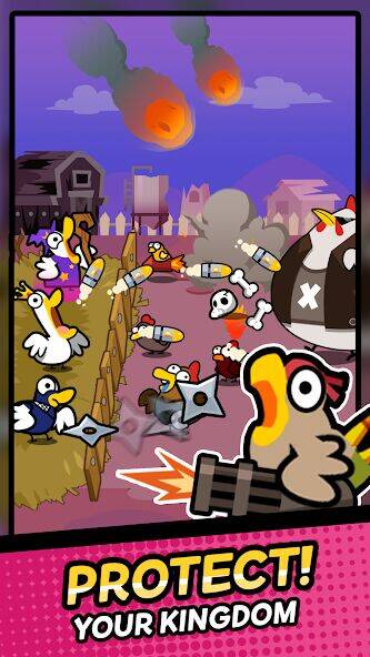 Скачать взломанную Duck vs Chicken : Idle Defense [Бесплатные покупки] MOD apk на Андроид