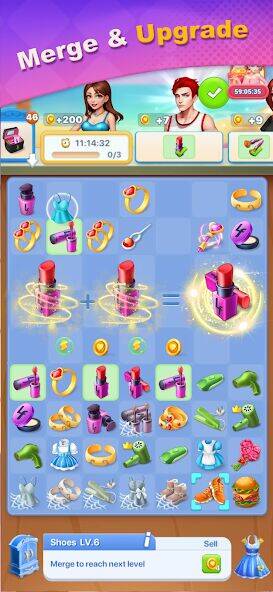 Скачать взломанную Merge Lover: Story & Makeover [Мод меню] MOD apk на Андроид