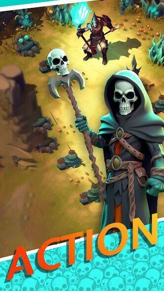 Скачать взломанную Necromancer Hero: Skeletons 3D [Много монет] MOD apk на Андроид