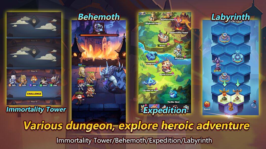 Скачать взломанную Mythic Summon: Idle RPG [Много монет] MOD apk на Андроид