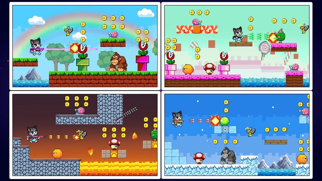 Скачать взломанную Super Cat Gun: Adventure World [Много монет] MOD apk на Андроид