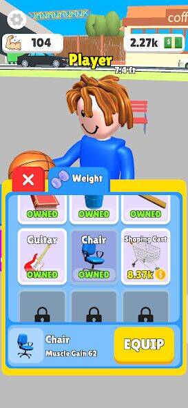 Скачать взломанную Lifting Hero [Много денег] MOD apk на Андроид
