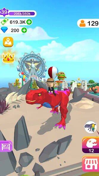 Скачать взломанную Магнат Дино: игра-стройка в 3D [Много денег] MOD apk на Андроид