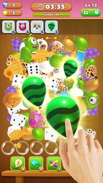 Скачать взломанную Match Triple Balloon [Много монет] MOD apk на Андроид