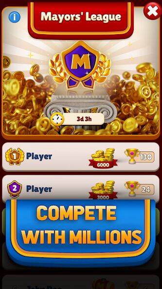 Скачать взломанную Mayor Match [Много монет] MOD apk на Андроид