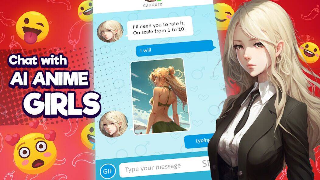Скачать взломанную Anime Girlfriend - AI Chat [Много монет] MOD apk на Андроид