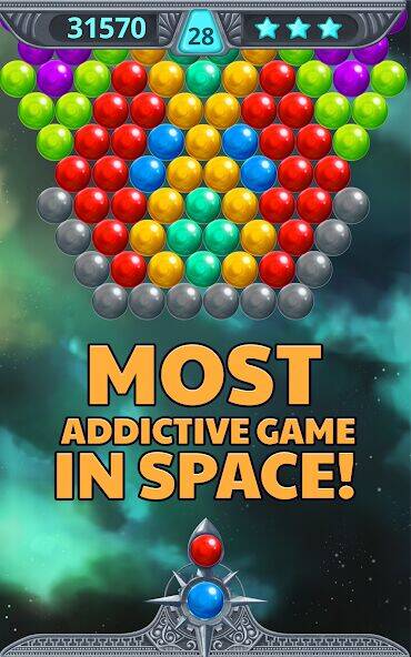 Скачать взломанную Bubble Shooter Space [Много денег] MOD apk на Андроид