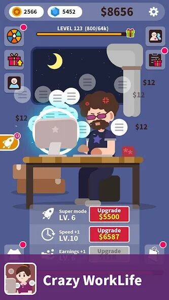 Скачать взломанную Crazy WorkLife [Много монет] MOD apk на Андроид