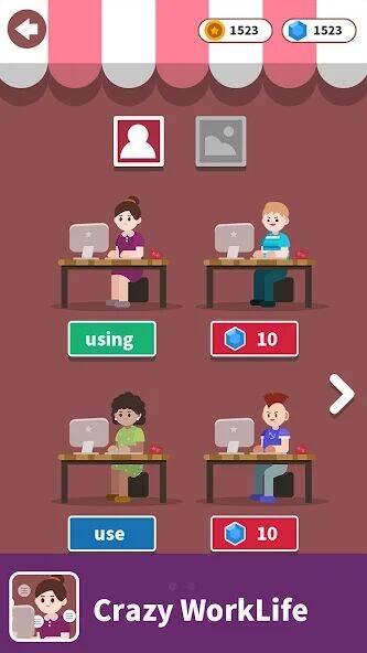 Скачать взломанную Crazy WorkLife [Много монет] MOD apk на Андроид