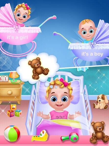 Скачать взломанную Mom & newborn Babysitter Game [Много монет] MOD apk на Андроид