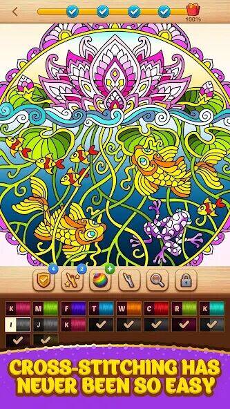 Скачать взломанную Cross Stitch Coloring Mandala [Мод меню] MOD apk на Андроид