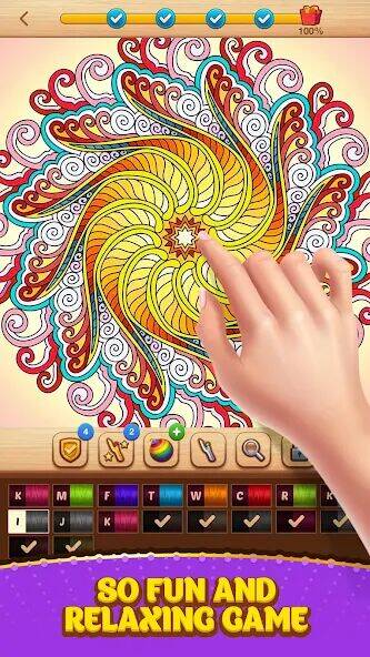 Скачать взломанную Cross Stitch Coloring Mandala [Мод меню] MOD apk на Андроид