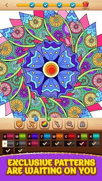 Скачать взломанную Cross Stitch Coloring Mandala [Мод меню] MOD apk на Андроид