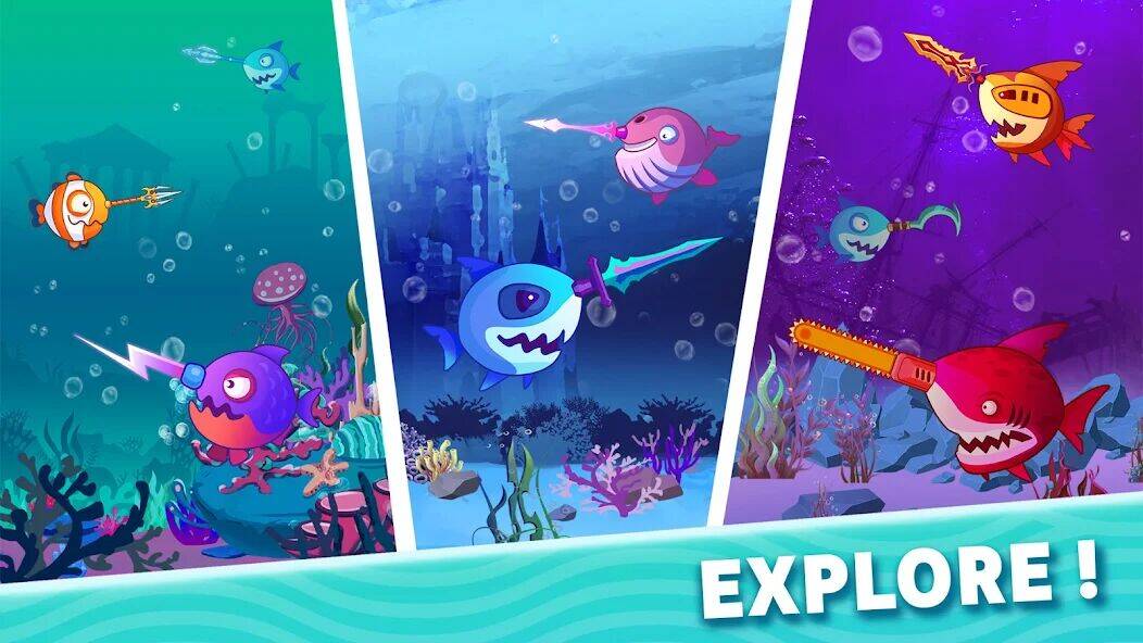 Скачать взломанную Sword Shark.io - Hungry Shark [Много монет] MOD apk на Андроид