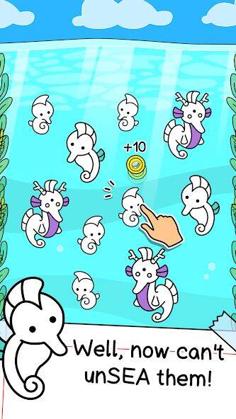 Скачать взломанную Seahorse Evolution: Sea Mutant [Бесплатные покупки] MOD apk на Андроид