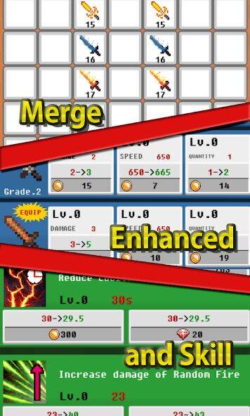 Скачать взломанную Merge Sword : Idle Merged Swor [Много монет] MOD apk на Андроид