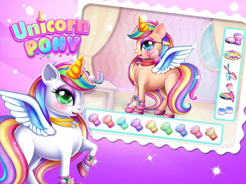 Скачать взломанную Игры для девочек: Единорог [Много денег] MOD apk на Андроид
