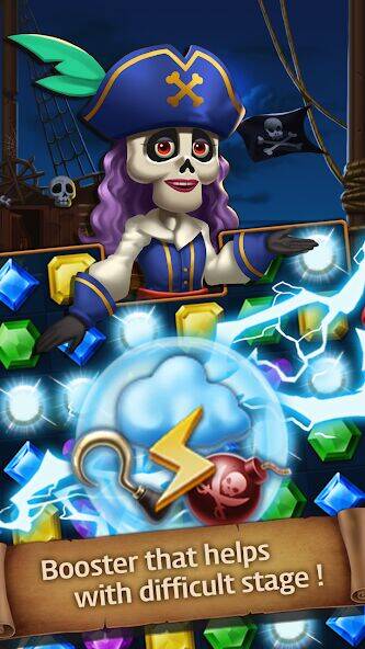 Скачать взломанную Jewels Ghost Ship: jewel games [Бесплатные покупки] MOD apk на Андроид