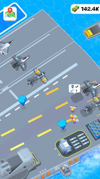 Скачать взломанную Idle Aircraft Carrier [Много денег] MOD apk на Андроид
