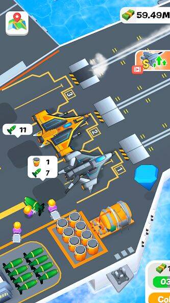 Скачать взломанную Idle Aircraft Carrier [Много денег] MOD apk на Андроид
