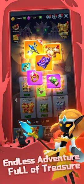 Скачать взломанную Chest Adventure: Idle RPG [Много монет] MOD apk на Андроид