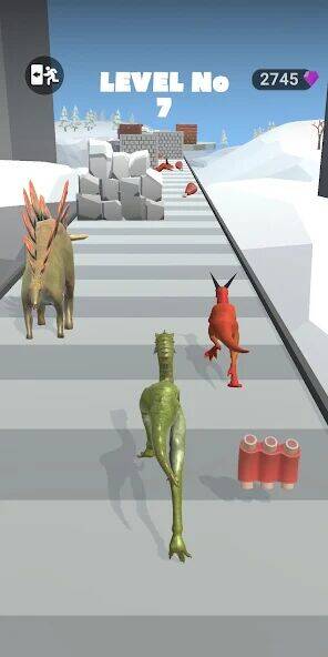 Скачать взломанную Dinosaur Game Run Dino Rush 3D [Мод меню] MOD apk на Андроид
