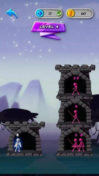 Скачать взломанную Stickman Tower Defense [Бесплатные покупки] MOD apk на Андроид