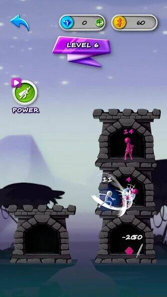 Скачать взломанную Stickman Tower Defense [Бесплатные покупки] MOD apk на Андроид
