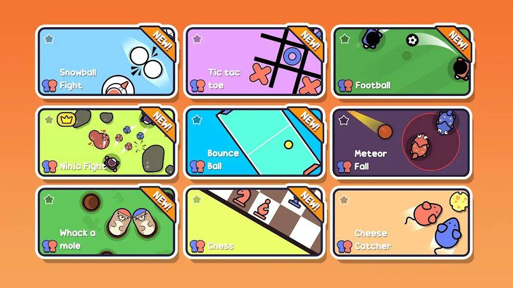 Скачать взломанную 2 Player Games: Mini Battle [Много денег] MOD apk на Андроид
