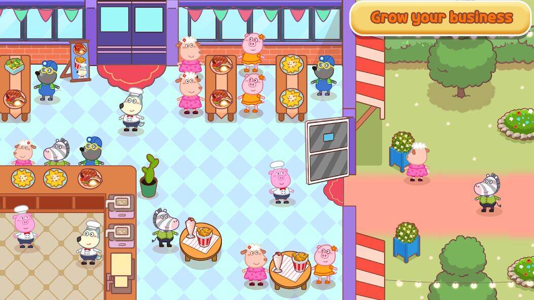 Скачать взломанную Wolfoo Snack Bar, Restaurant [Много денег] MOD apk на Андроид