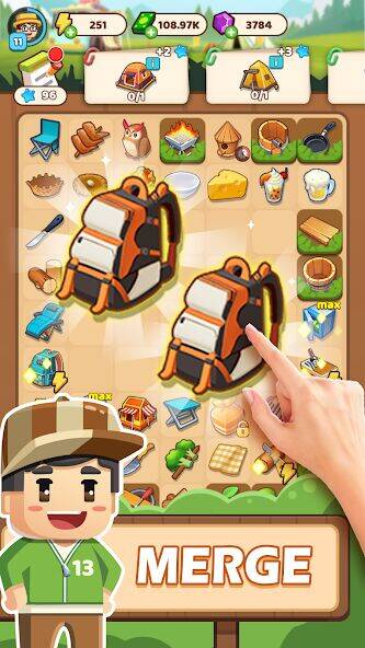 Скачать взломанную Campsite Craze: Puzzle Merge [Мод меню] MOD apk на Андроид