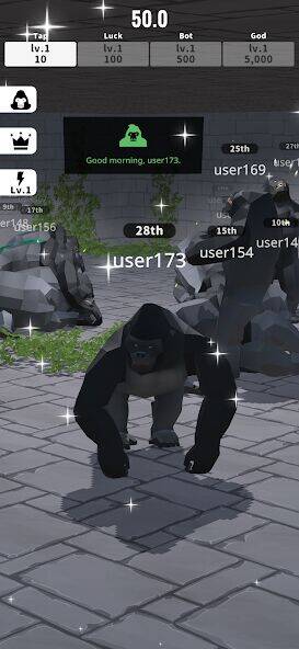 Скачать взломанную Gorilla Clicker [Много монет] MOD apk на Андроид