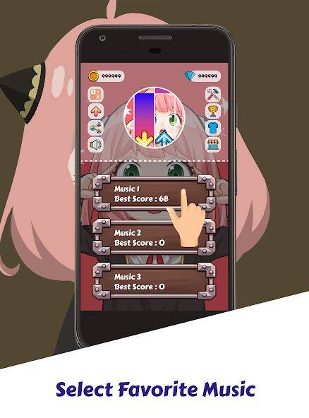 Скачать взломанную Spy X Family Game Piano Tiles [Много монет] MOD apk на Андроид