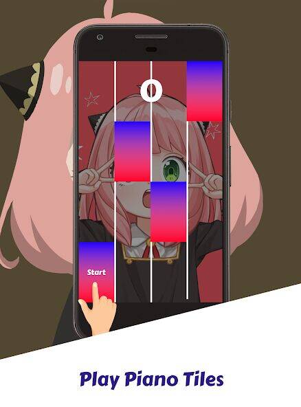 Скачать взломанную Spy X Family Game Piano Tiles [Много монет] MOD apk на Андроид